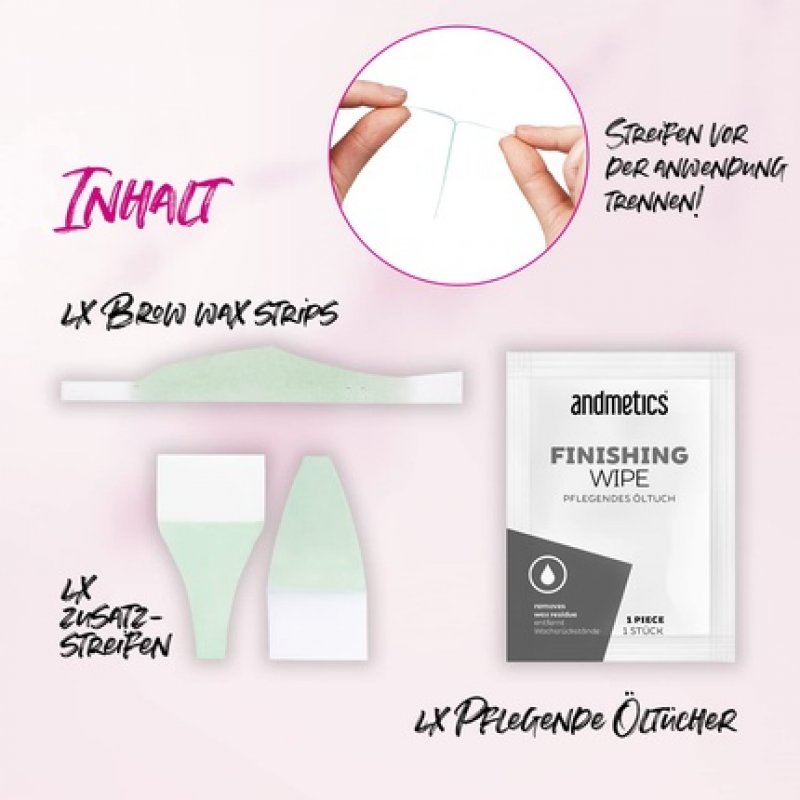 Andmetics Depilatory Strips for Women Eyebrows 1 Count