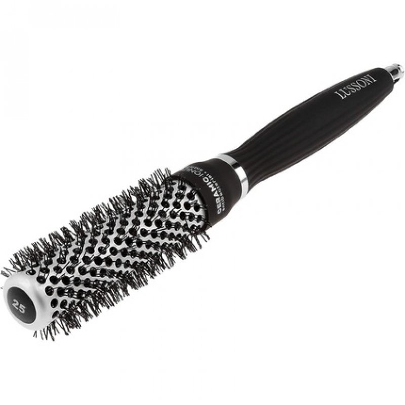 T4B LUSSONI Professional Antistatic Styling Brush with Textured Bristles Black 25mm