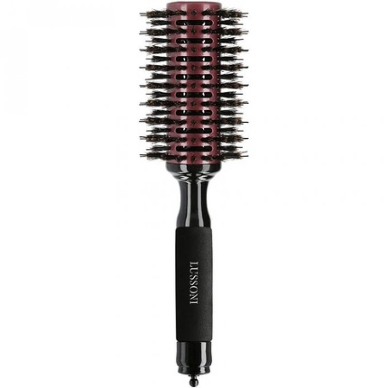 T4B LUSSONI Natural Style Detangling Wooden Round Styling Hairbrush with Removable Pin 38mm 1.5 inch