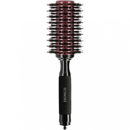 T4B LUSSONI Natural Style Detangling Wooden Round Styling Hairbrush with Removable Pin 38mm 1.5 inch