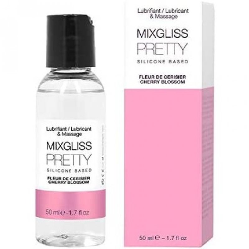 MIXGLISS PRETTY Premium 2-in-1 Silicone-Based Massage Oil and Lubricant 50ml Cherry Blossom
