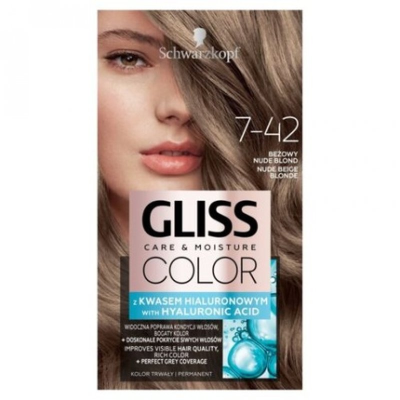 GLISS Color Care Moisture Permanent Hair Color 7-42 Beige Nude