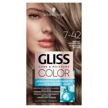 GLISS Color Care Moisture Permanent Hair Color 7-42 Beige Nude