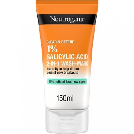 Neutrogena Clear & Defend 1% Salicylic Acid 2-in-1 Wash-Mask 150ml