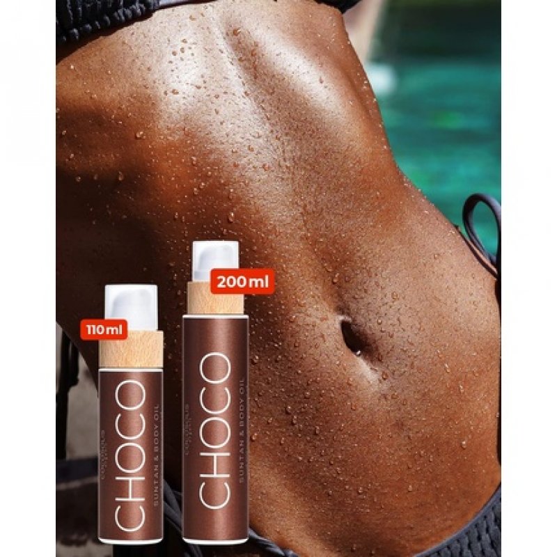 COCOSOLIS CHOCO Tanning Accelerator Organic Oil with Vitamin E and Chocolate Scent 200