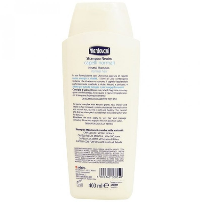 Mantovani Neutral Shampoo for Normal Hair 400ml