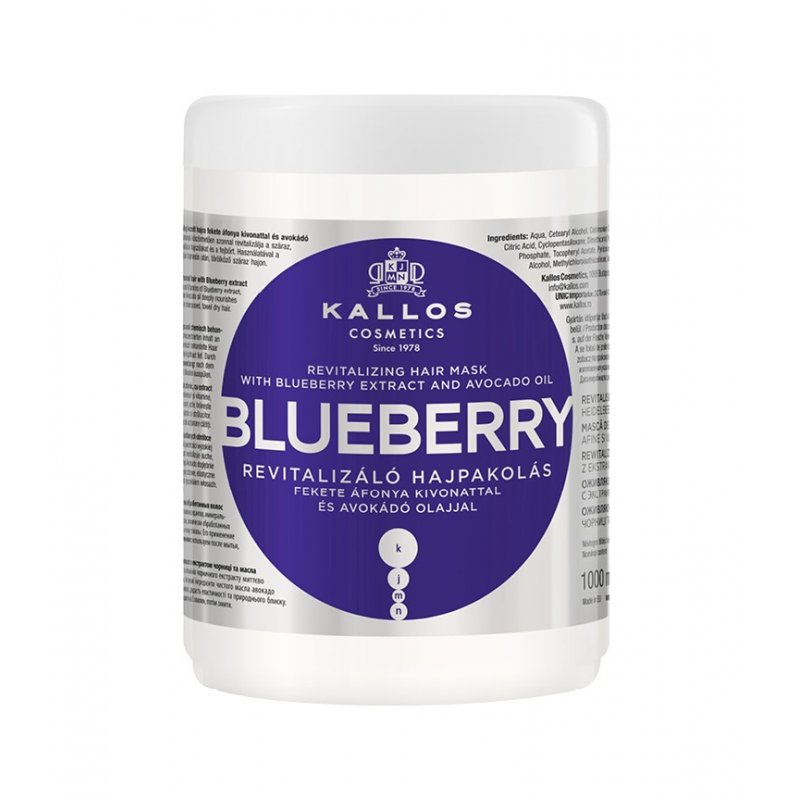 Kallos KJMN Blueberry Revitalising Mask 1000ml hair mask Women