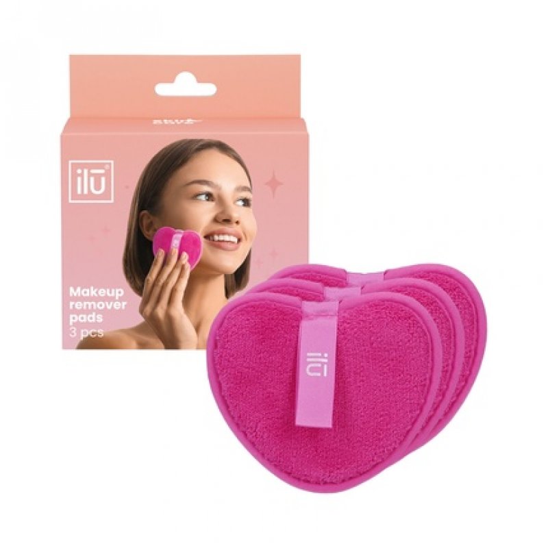 ilu Makeup Remover Pads Pink - Pack of 3