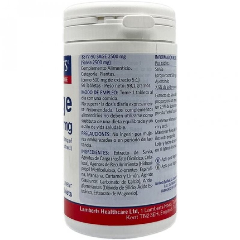 Lamberts Sage 2500mg 90 Capsules