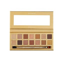 Sigma Beauty Ambiance Eyeshadow Palette Luminous Neutral and Gold Glitter Eyeshadow Palette with Mirror and Applicator