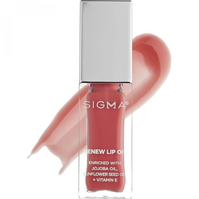 Sigma Beauty Renew Lip Oil Fresh Pink Sheen Nourishing Non Sticky Lip Oil with Subtle Sheen Paraben Free Lip Gloss