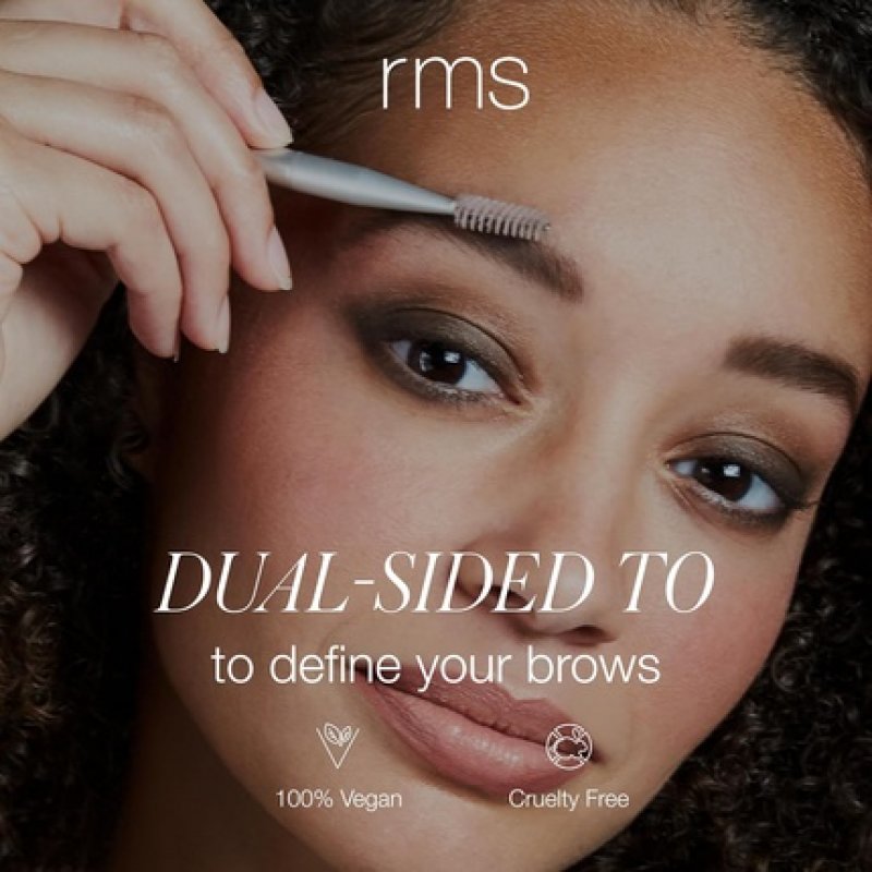 RMS Beauty Back2Brow Brush All-in-One Double-Sided Eyebrow Tool with Spoolie and Brush for Defining Eyebrows