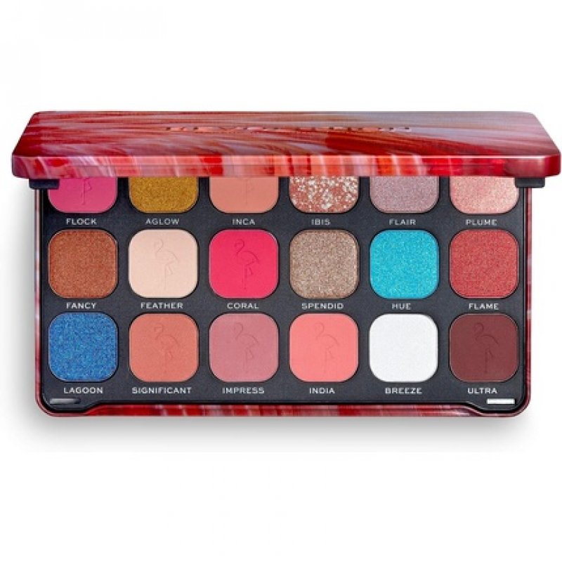 Makeup Revolution Forever Flawless Eyeshadow Palette Flamboyance Flamingo 18 Shades 19.8g