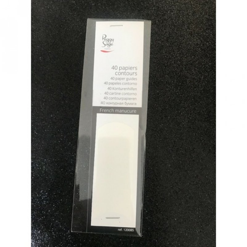 PEGGY SAGE Set of 3 x 40 Contour Papers for Perfect French Manicure