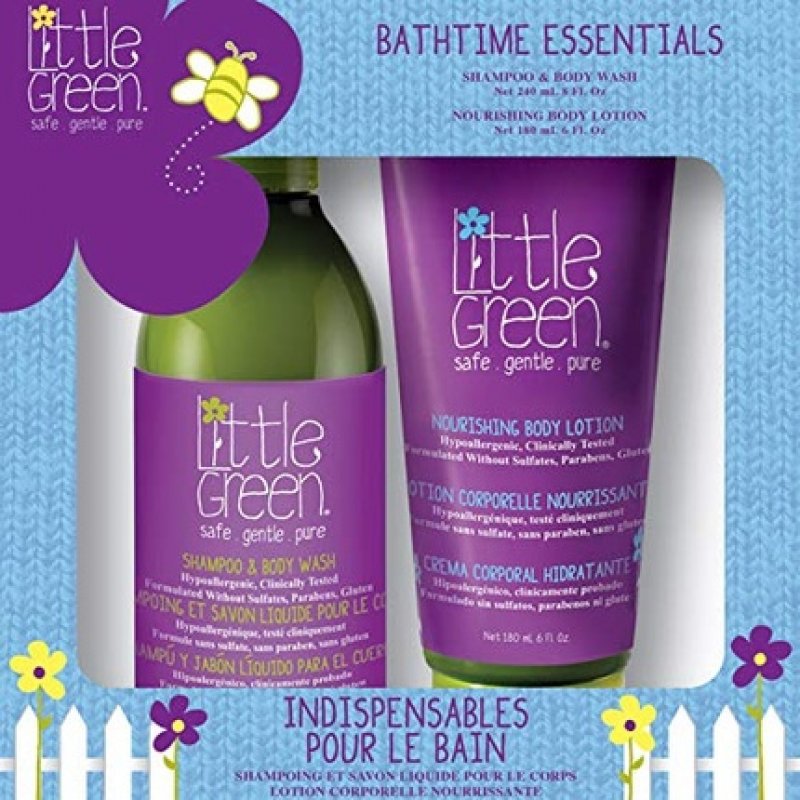 Little Green Kids Bathtime Essentials Kit Kids Hair and Body Wash 8 oz and Kids Body Lotion 6 oz