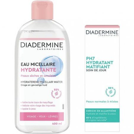 Diadermine Hydrating Micellar Water and Moisturizing Mattifying Day Cream Face Routine