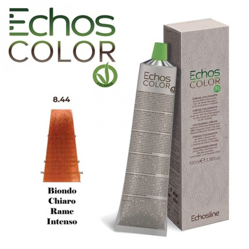 New Echos Color 8.44 Light Blonde Intense Copper Color Cream without PPD and Resorcina 100ml