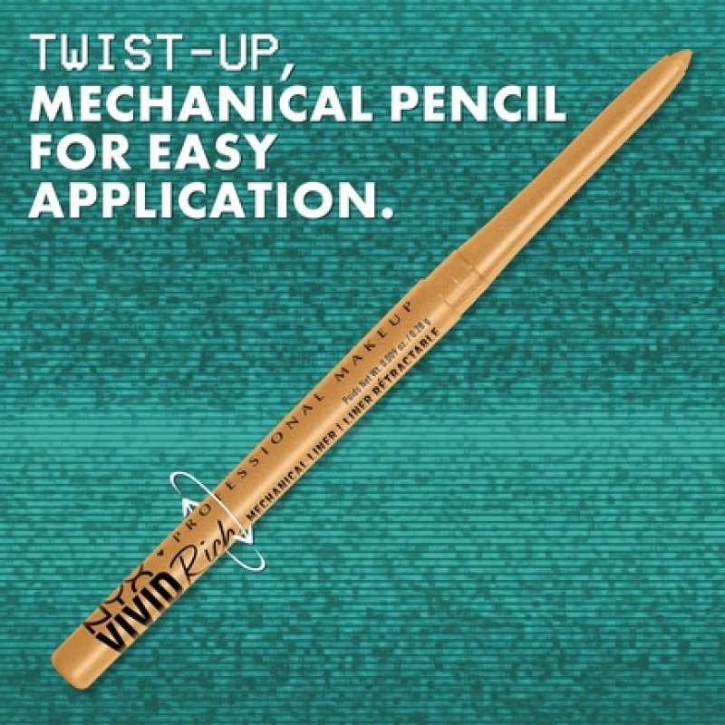 NYX Professional Makeup Vivid Mechanical Eye Pencil Retractable Eyeliner - It's Giving Jade Shimmer