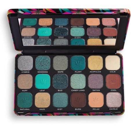 Makeup Revolution Forever Flawless Eyeshadow Palette with Cannabis Sativa 18 Shades 19.8g