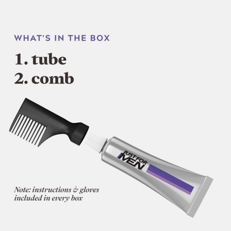 Just For Men Touch of Grey Medium Brown Hair Dye No Mix Comb-In Applicator for a Natural Salt & Pepper Look Ammonia &