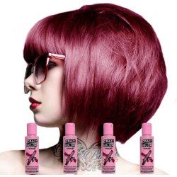 Crazy Color Semi Permanent Hair Dye By Renbow Cyclamen No.51 100ml - Pack of 4