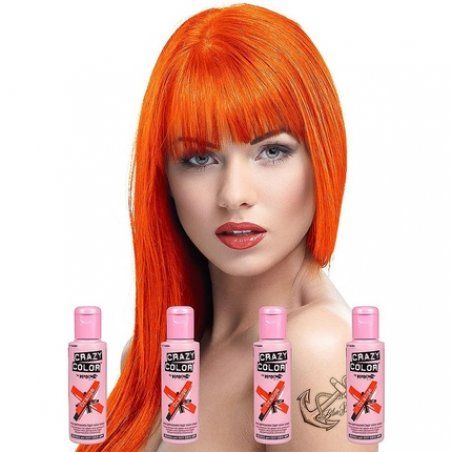 Renbow Crazy Colour Semi-Permanent Hair Colour Creams 100ml Orange - Pack of 4