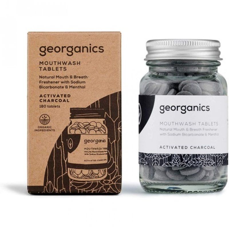 Georganics Charcoal Mouthwash Tablets with Sodium Bicarbonate 180 Tablets
