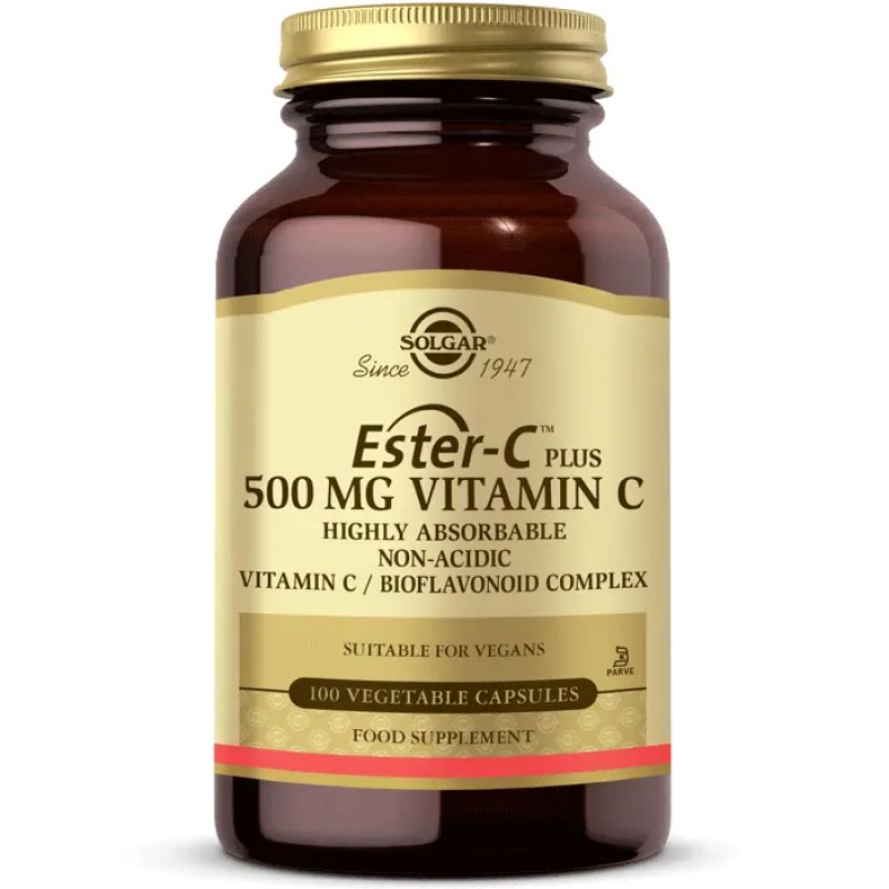 Solgar Ester-C Plus 500mg Vitamin C Supports Healthy Immune System Highly Absorbable Antioxidant 100 Vegetable Capsules