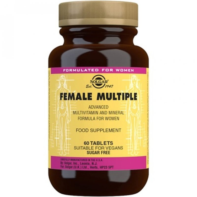 Solgar Female Multiple Tablets with 27 Key Nutrients for Daily Wellbeing 60 Tablets