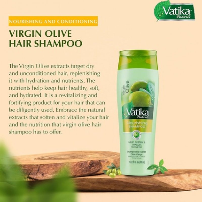 Dabur Vatika Naturals Shampoo for Women Nourish and Rejuvenate Your Natural Hair 400ml Bottle Virgin Olive