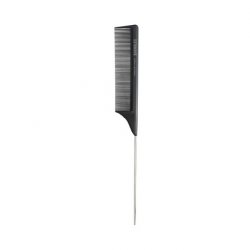 T4B LUSSONI Pin Tail Comb Antistatic and Break-Resistant Carbon Comb with Fine Teeth and Sectioning Tooth