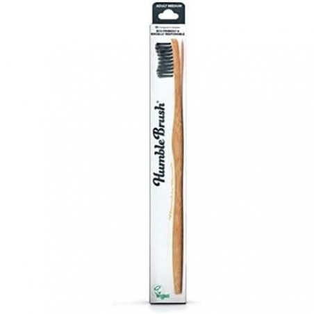 The Humble Co. Black Bamboo Toothbrush Medium Bristles Biodegradable Environmentally Friendly Vegan Recommended by