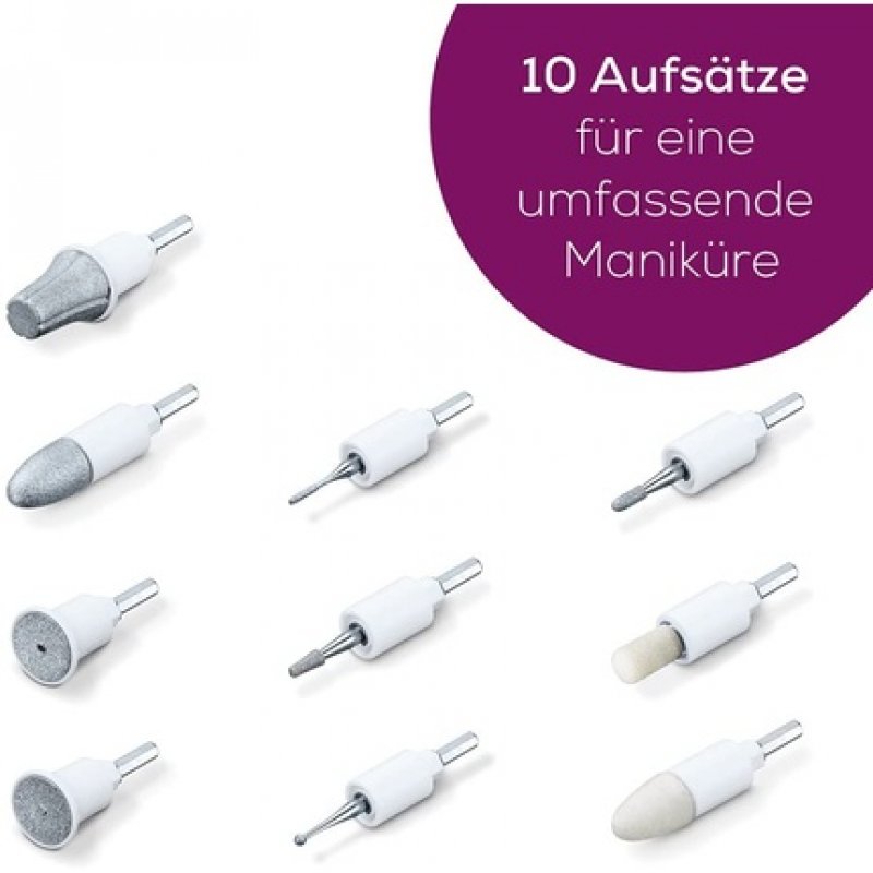 Beurer MP 64 Replacement Set for Manicure Pedicure Set with High-Quality Sapphire and Felt Nail Care Attachments