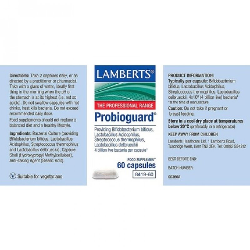 Lamberts Healthcare Ltd. Probioguard Travel-Friendly Microorganisms 60 Capsules