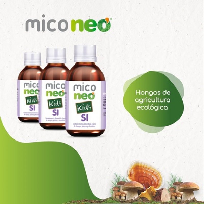 Mico NEO SI Kids Children's Syrup Reishi, Sun Mushroom and Shiitake Gluten and Dairy Free For Immunocompromised