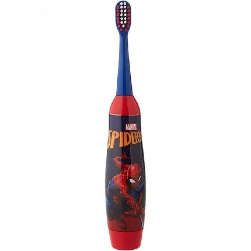Mr. White Spider-Man Electric Toothbrush for Kids with Soft Bristles and Vibrating Head System