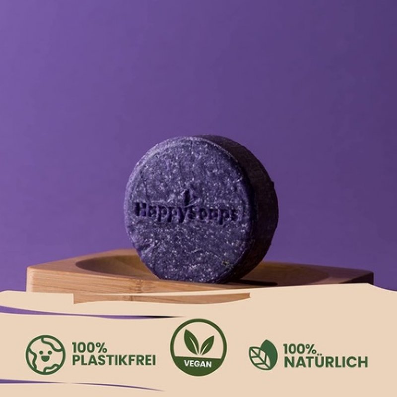 HappySoaps Purple Rain Lavender Moisturizing Solid Shampoo Bar 70g