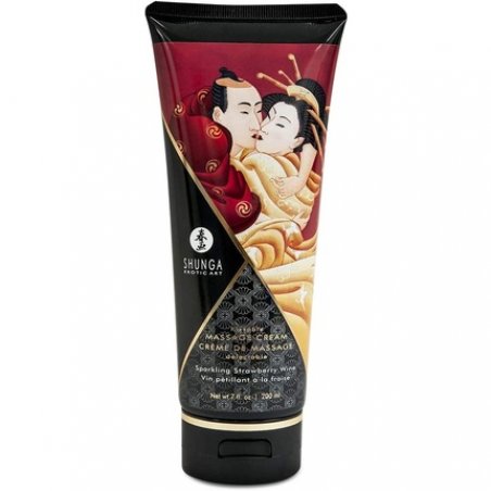 Shunga Strawberry Cream Massage with Cava 200ml