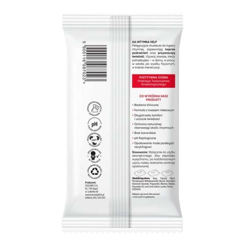 AA Help Intimate Hygiene Care Wipes Soothing and Protective 15 Wipes