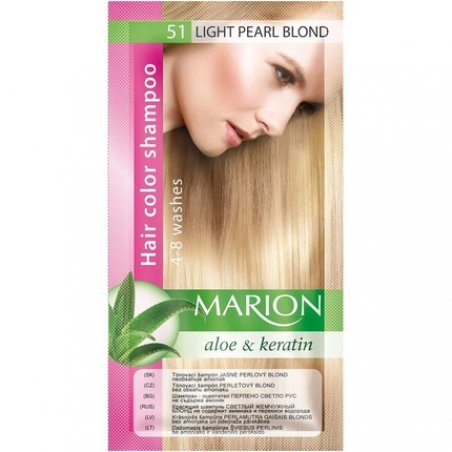 Marion Hair Dye Shampoo with Aloe and Keratin 51 Light Pearl Blonde
