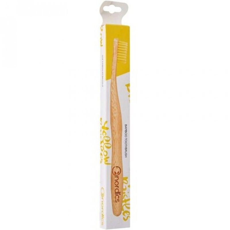 Nordics Organic Care Eco Bamboo Toothbrush with Yellow Bristles