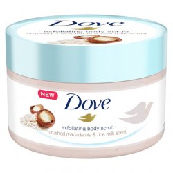 Dove Exfoliating Macadamia & Rice Milk Body Scrub 225ml