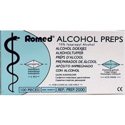 Romed Alcohol Swabs 2-ply 65 x 30mm Alcohol Swabs 100 Pieces