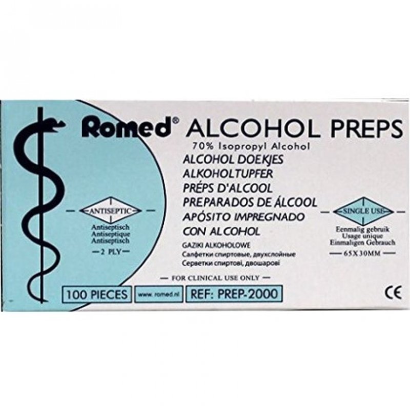 Romed Alcohol Swabs 2-ply 65 x 30mm Alcohol Swabs 100 Pieces