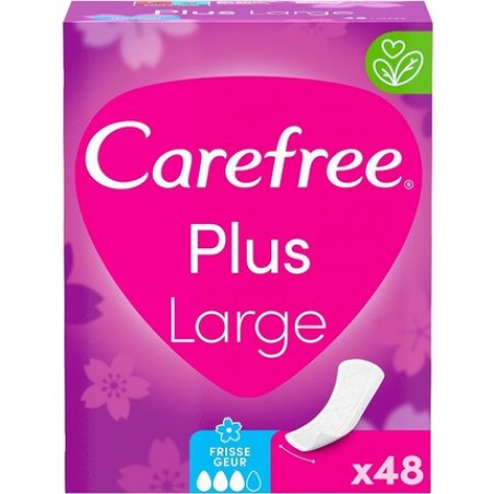 Carefree Plus Large Panty Liners with Improved Core Fresh Scent Absorbency Level 3 Size L Extra Wide