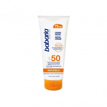 Babaria Crème Visage SPF50 Invisible, 75ml