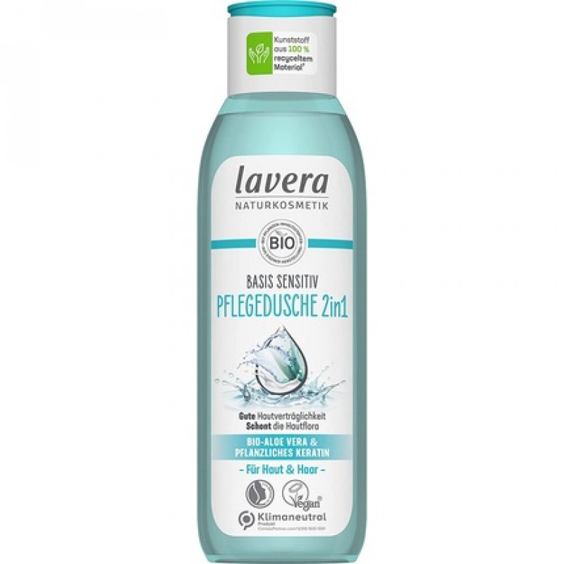 lavera Basis Sensitive 2in1 Shower Gel with Organic Aloe Vera and Plant Keratin 250ml