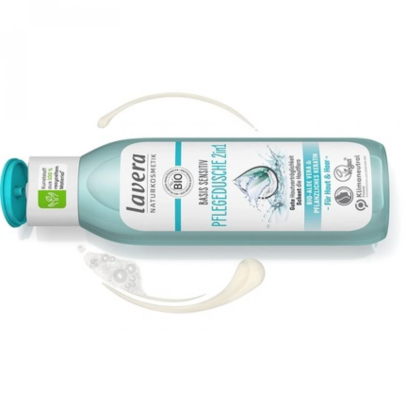 lavera Basis Sensitive 2in1 Shower Gel with Organic Aloe Vera and Plant Keratin 250ml