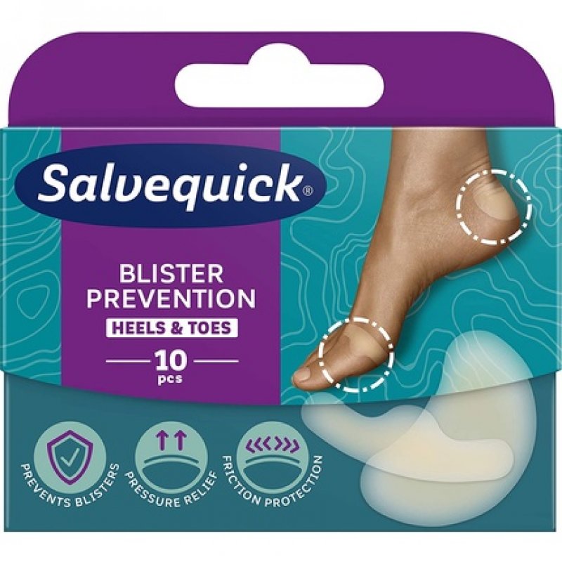 Salvequick Blister Prevention Mix Heels & Toes Wound Pads - Pack of 10
