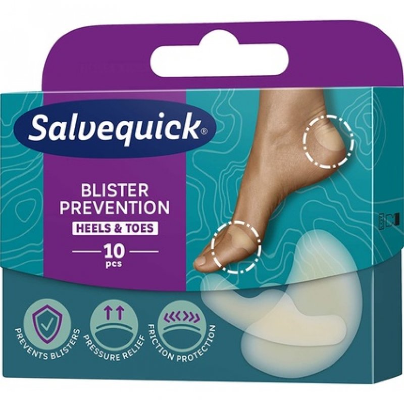 Salvequick Blister Prevention Mix Heels & Toes Wound Pads - Pack of 10